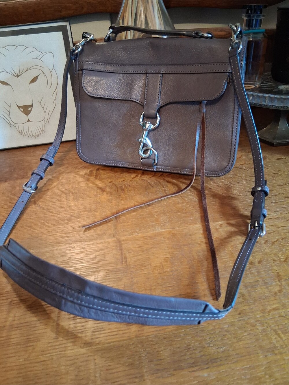 Rebecca Minkoff Mini MAC Purple Leather Messenger Crossbody BAG